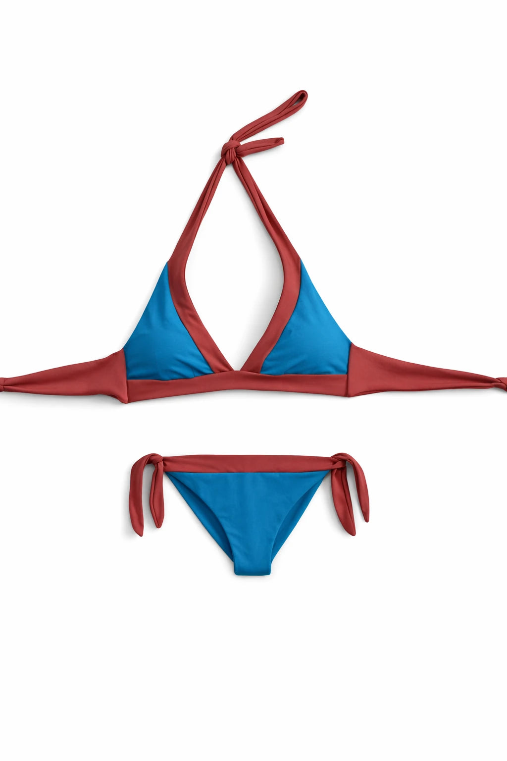 Bikini Procida Chris Cerf Bicolore Azzurro Rosso Mattone