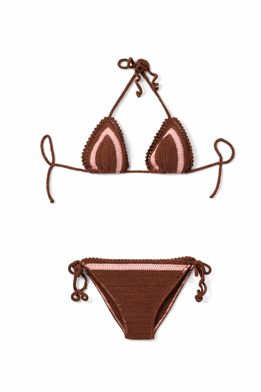 Bikini Alicudi Chris Cerf Uncinetto marrone-rosa