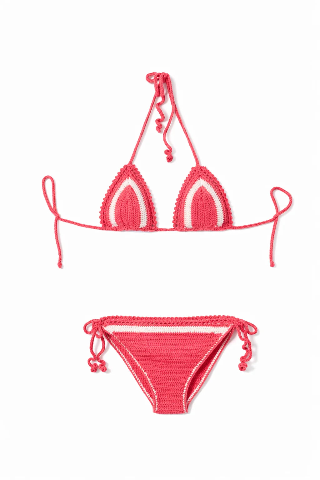 Bikini Alicudi Chris Cerf Uncinetto fucsia-bianco