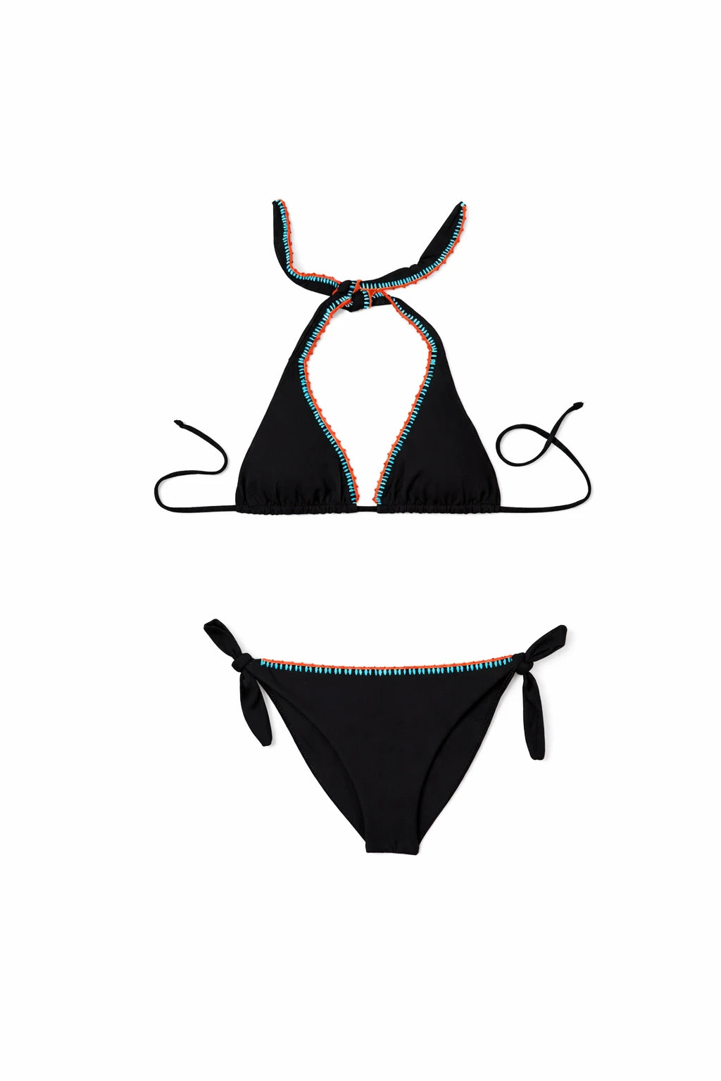 Bikini Miami Chris Cerf tessuto Microfibra Nero ricamo uncinetto